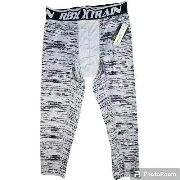 NWT RBX Pro X-Dri Compression Leggings Gray&black men's # CRM716 S or L - Picture 1 of 7